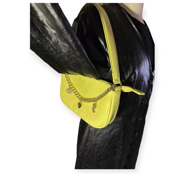 Juicy‎ Couture Yellow Textured Purse w/ Charms Retro Y2K Shoulder Bag - Picture 12 of 12